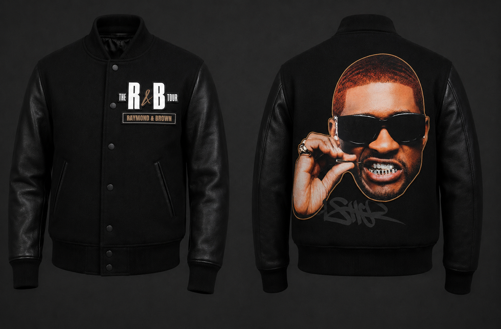 Usher's Bad Girl Jacket - R&B Tour Varsity Jacket Front and Back View