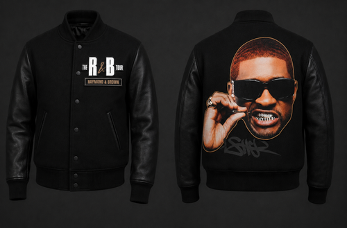 Usher's Bad Girl Jacket - R&B Tour Varsity Jacket Front and Back View