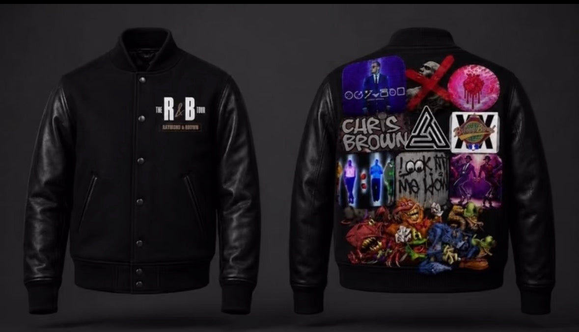 Chris Brown When We Ride Letterman Jacket - Front and Back View